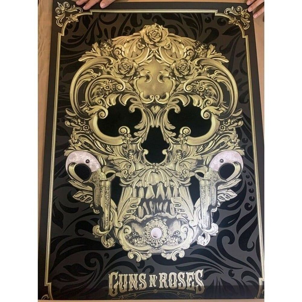 Guns N' Roses Anthony Petrie Flocked BNG Art Print 24 x 36 rock Limited NEW